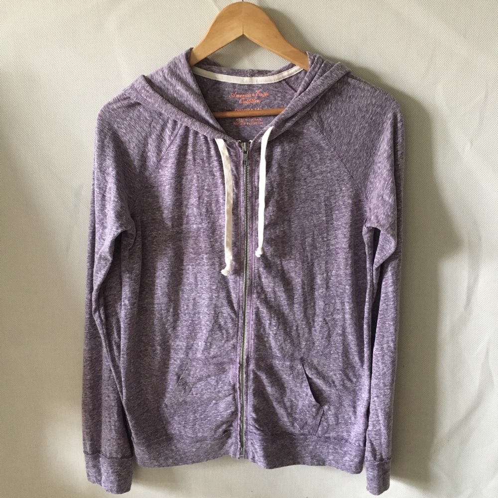 American Eagle Full Zip Hoodie Purple Size Medium